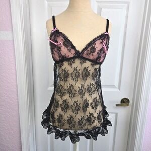 Victoria's Secret Sexy Little Things Lace Babydoll Peek a Boo Nightie Size M